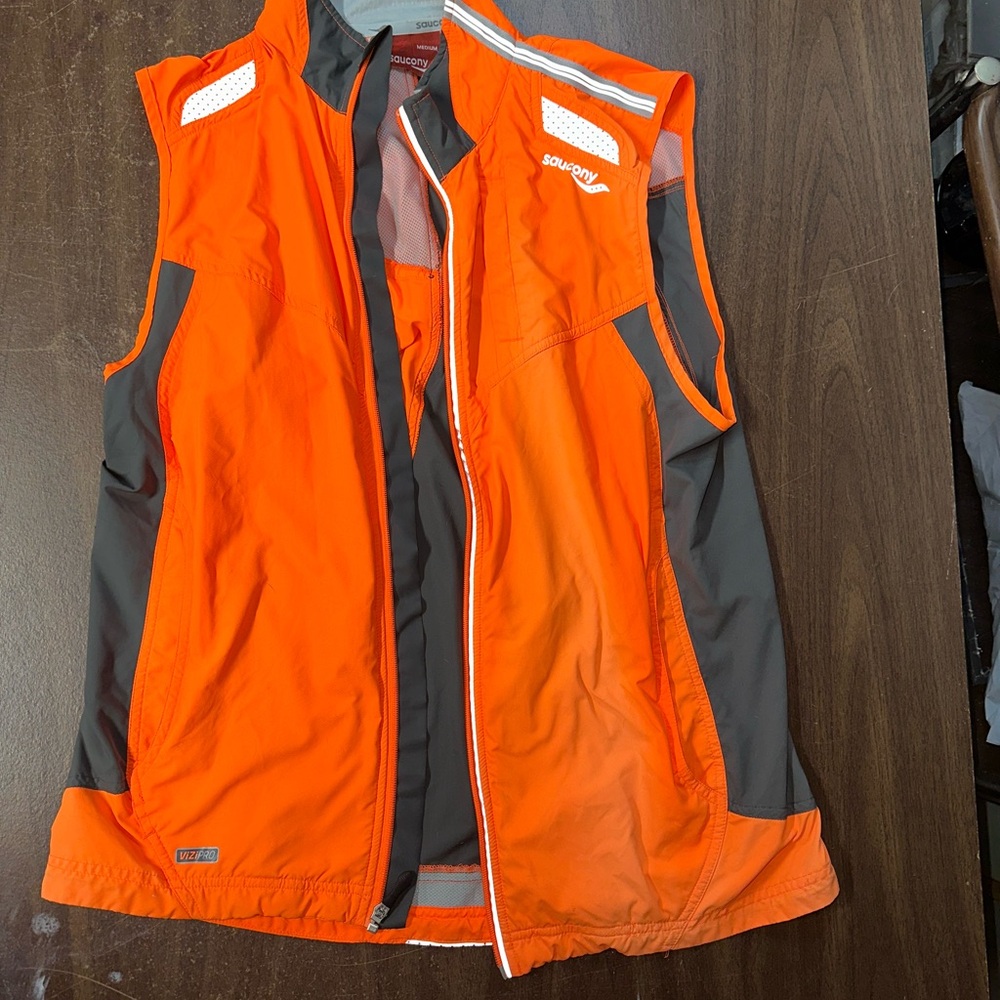 Saucony Orange and Gray High-Visibility Running Vest